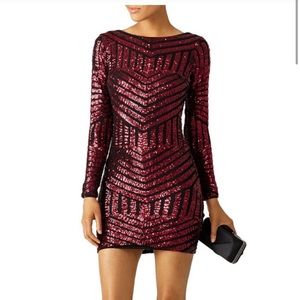Dress the population sparkly berry red Lola dress